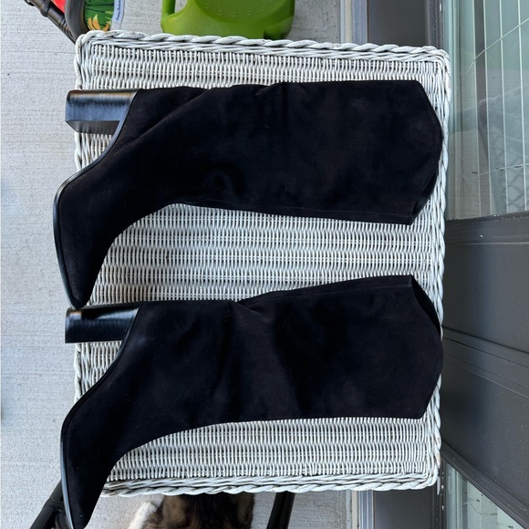 SCHUTZ Black Suede Heeled Boots, unworn, size 9 - Picture 2 of 3